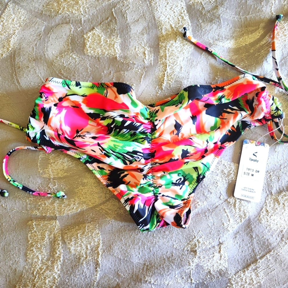 NWT, Upopby Scrunchie Multicolor Bikini Bottom